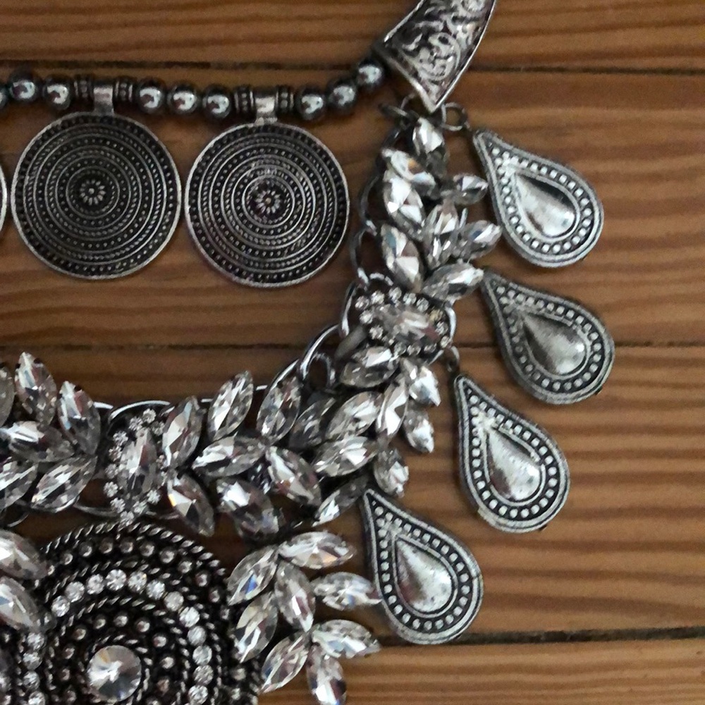 Statement Silver Necklace - image 3